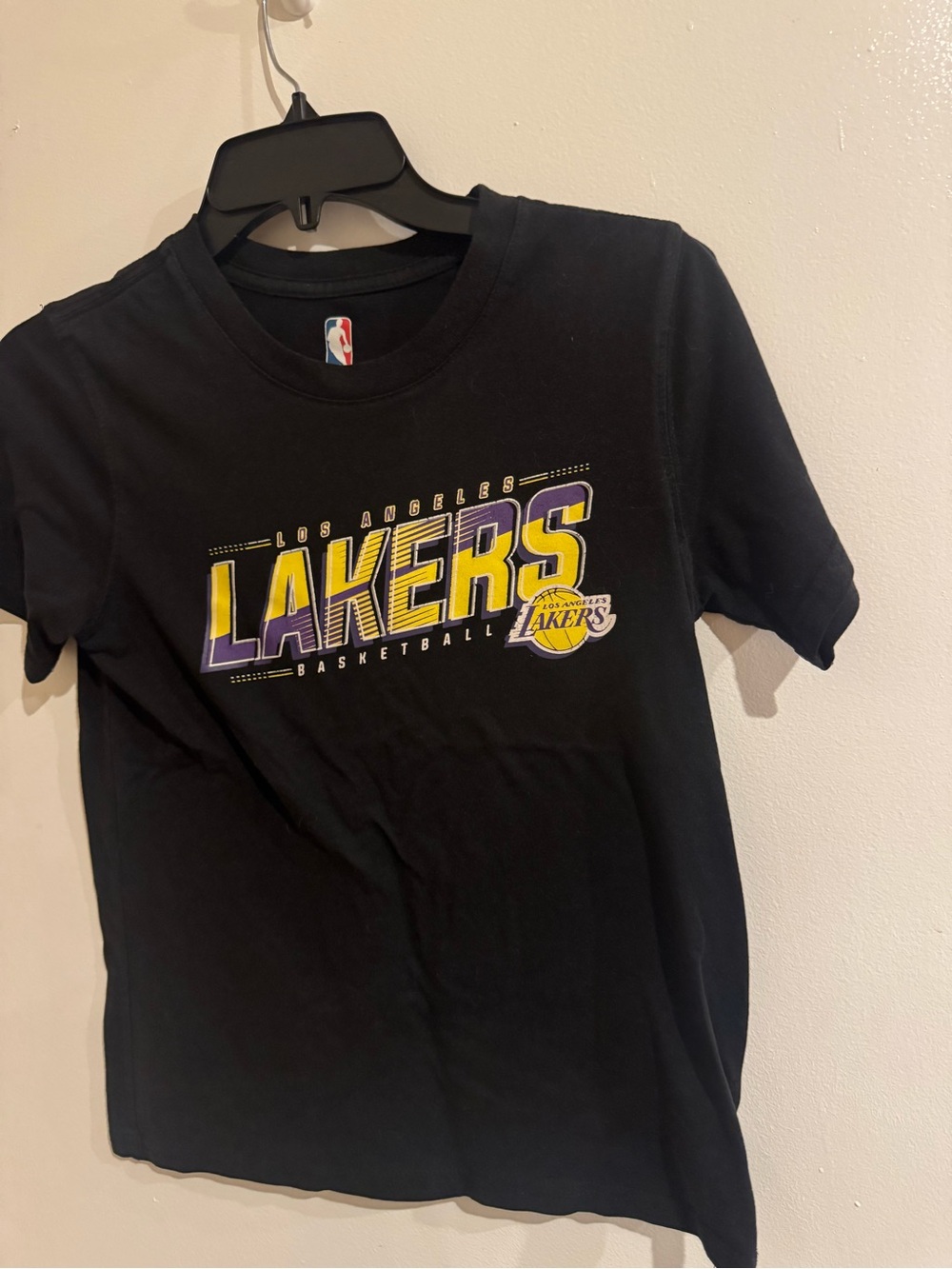 NBA Los Angeles Lakers Black T-Shirt with Purple & Yellow Logo
